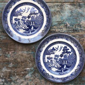 Johnson Brothers England Ironstone Blue Willow Dinner Plates